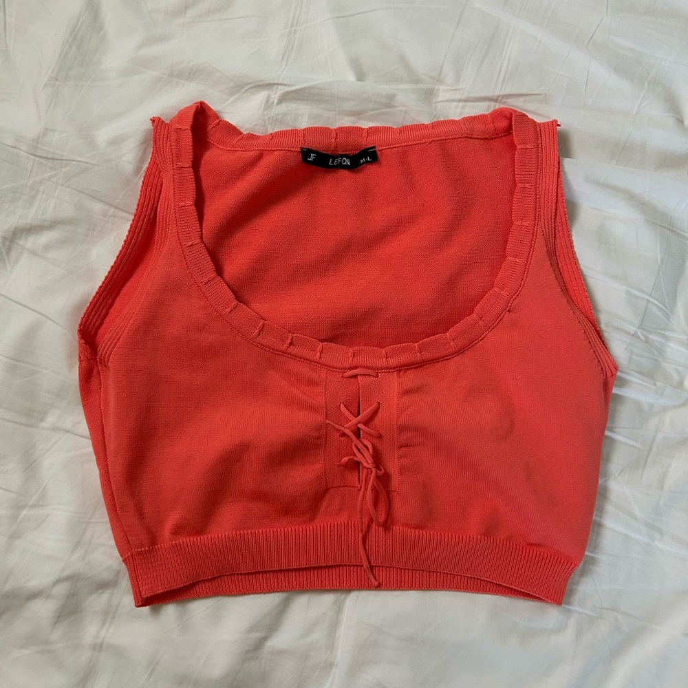 Coral Crop Top